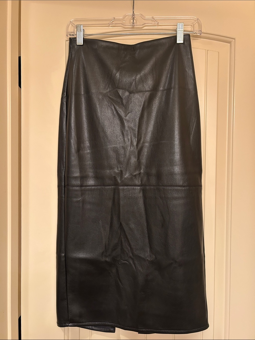 Good American Black Faux Leather Pencil Skirt